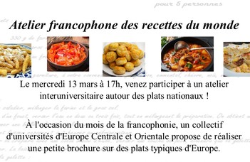 Atelier francophone des recettes du monde